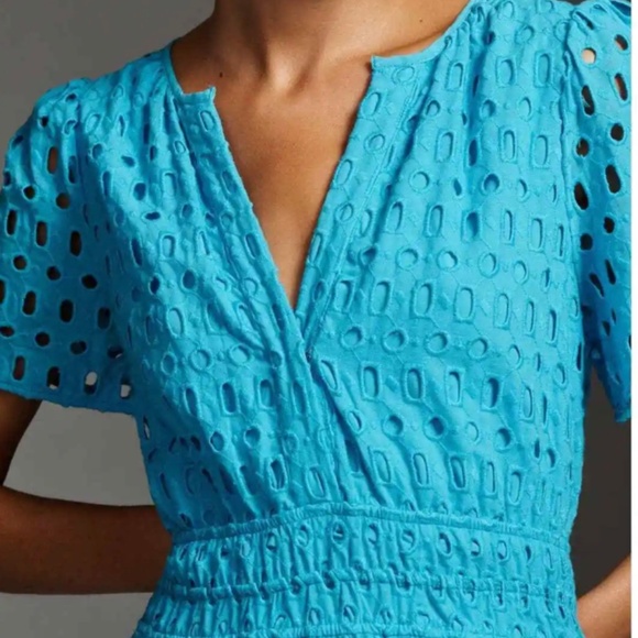 NWT Anthropologie Somerset Maxi Dress Eyelet Edition BLUE XL LAST ONE - Picture 4 of 9